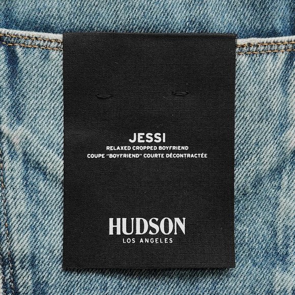 New HUDSON Jessi Relaxed Crop Boyfriend Jeans 32 Overshadow Blue - Picture 6 of 9